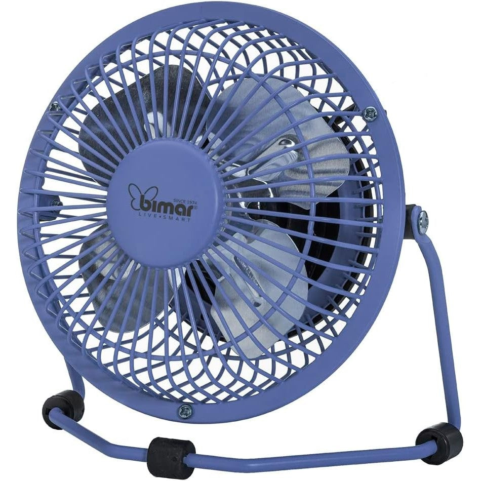 bimar VT8 Mini Ventilatore da Tavolo con Connessione USB. Ventilatore da Tavolo Elica Ø 10 cm con 4 Pale, Inclinazione Orientabile Alto e Basso, Motore DC Silenzioso 3W